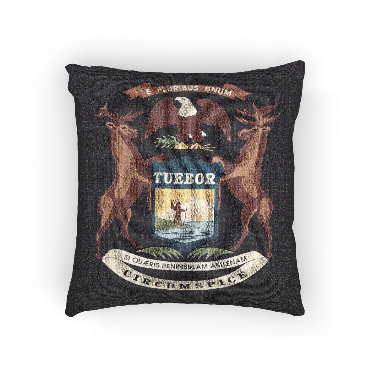 Michigan Flag woven pillow