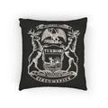 Michigan Coat of Arms woven pillow