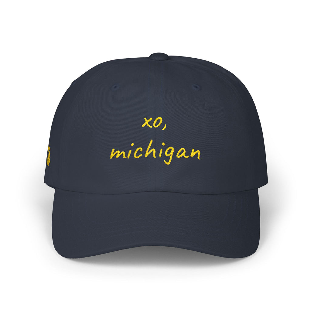 xo, michigan cap / maize + blue