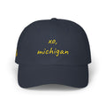 xo, michigan cap / maize + blue