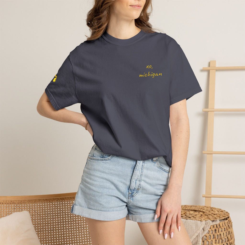 xo, michigan tee / maize + blue