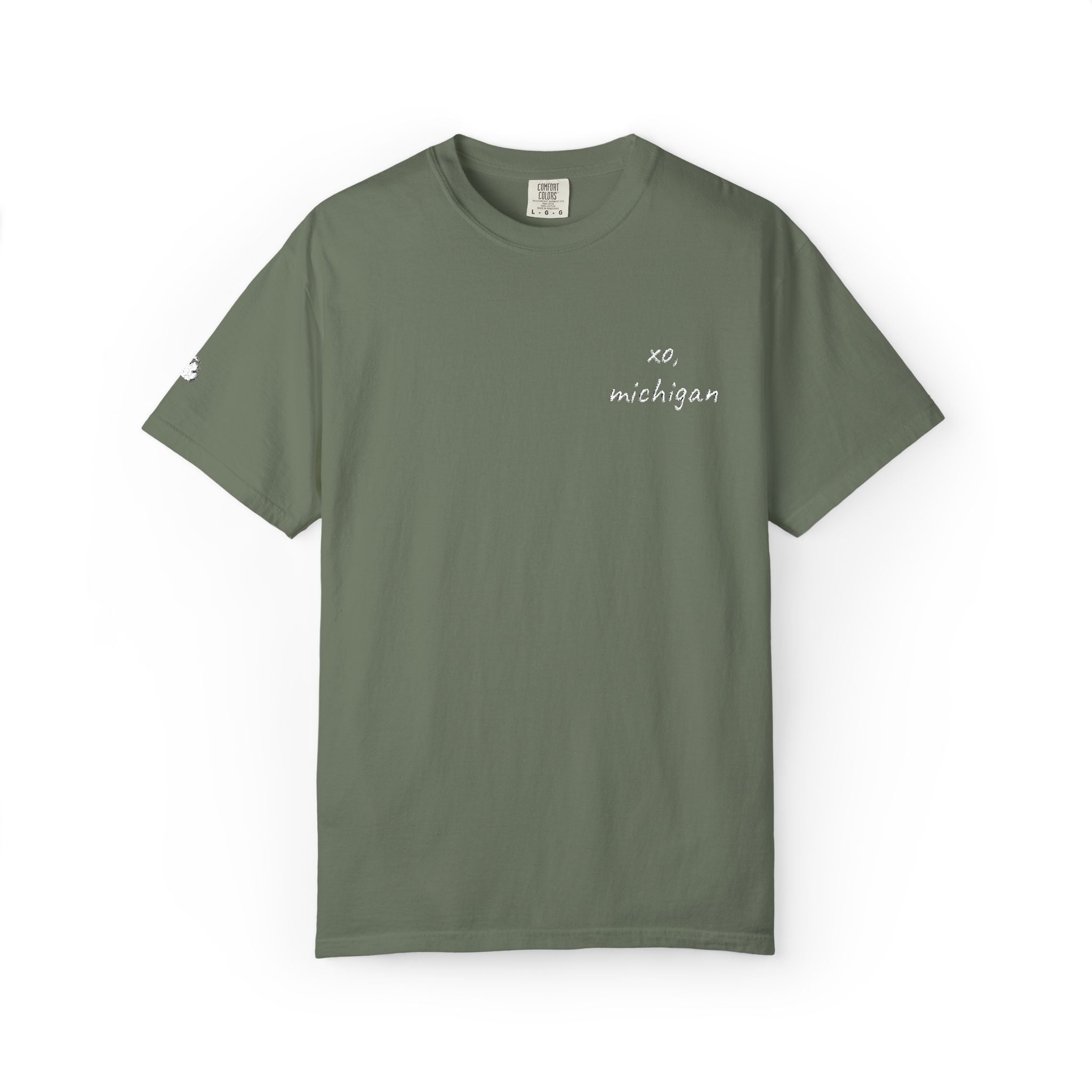 xo, michigan tee / green + white