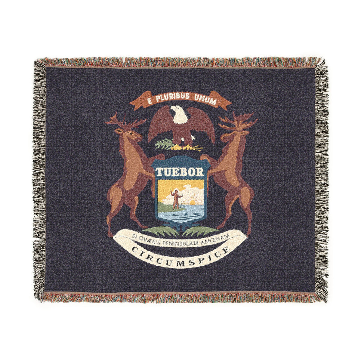 Michigan Flag woven blanket
